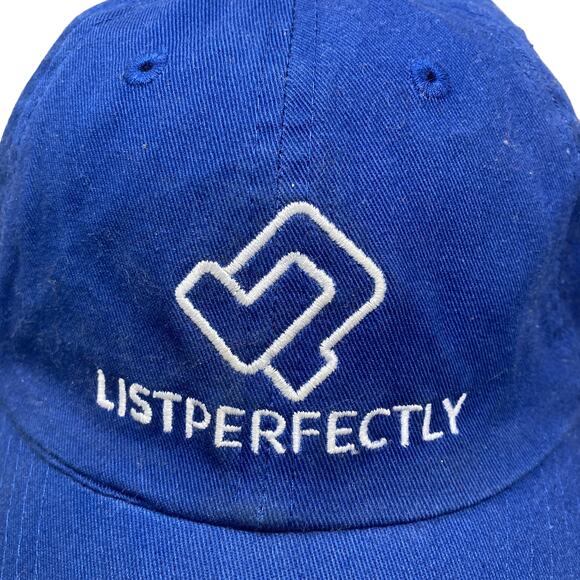 List Perfectly Baseball Hat One Size Blue Spellout Adjustable - Picture 4 of 8